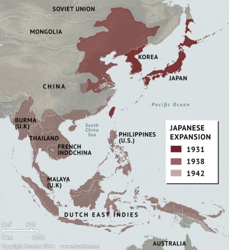 Japan's territory in the 1900s